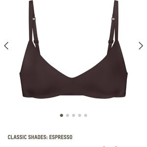 NWT skims wireless form push-up bra in espresso